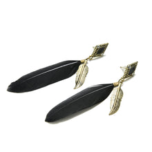 Feather Leaves Charm Drop Earring Rhombus Long Ear drop Dangle Earrings Earrings for Women Gilrs EF8