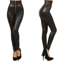 Casual Wear Leather Leggings For Women Girls Black Solid Pants High-Waist Skinny Legging Trousers EF8