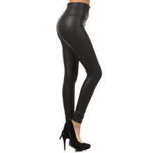 Casual Wear Leather Leggings For Women Girls Black Solid Pants High-Waist Skinny Legging Trousers EF8
