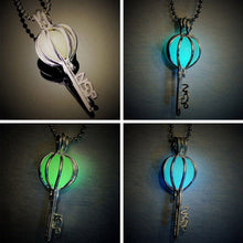 Fine Jewelry European Atlantis Locket Necklace Jewelry Bronze Hollow Key Glowing Pendant Silver Glow In The Dark Necklace EF8