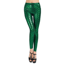 Fish Scale Slim Pants Women Leggings Black Leggings Women Sexy Trousers Mermaid Leggings Space Printed Pants Plus Size EF8