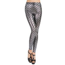 Fish Scale Slim Pants Women Leggings Black Leggings Women Sexy Trousers Mermaid Leggings Space Printed Pants Plus Size EF8