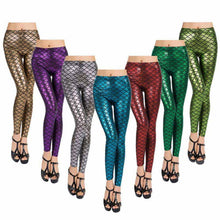 Fish Scale Slim Pants Women Leggings Black Leggings Women Sexy Trousers Mermaid Leggings Space Printed Pants Plus Size EF8
