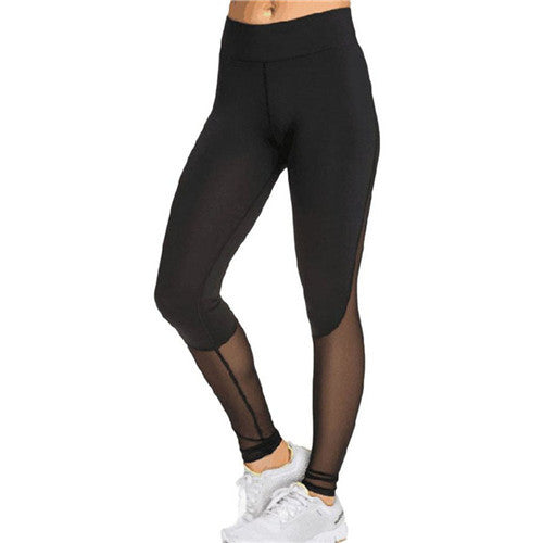 Fitness Leggings Women High Waist Patchwork Mesh Leggings Skinny Push Up Calzas Deportivas Mujer Fitness Legins EF8