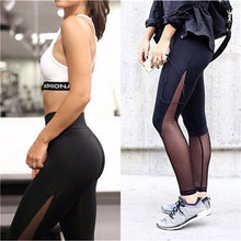 Fitness Leggings Women High Waist Patchwork Mesh Leggings Skinny Push Up Calzas Deportivas Mujer Fitness Legins EF8