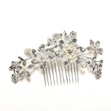 Floral Wedding Tiara Sparkling silver plated Crystal simulated pearl Bridal Hair Combs Hairpin Jewelry Hair Accessories EF8