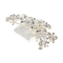 Floral Wedding Tiara Sparkling silver plated Crystal simulated pearl Bridal Hair Combs Hairpin Jewelry Hair Accessories EF8