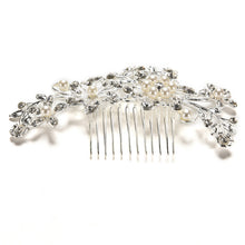 Floral Wedding Tiara Sparkling silver plated Crystal simulated pearl Bridal Hair Combs Hairpin Jewelry Hair Accessories EF8