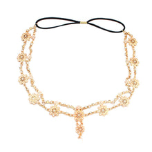 Flower Tassel Head Jewelry Women Elegant Rhinestone Elastic Head Chain Tiaras Bride Wedding Head Jewelry EF8