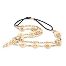 Flower Tassel Head Jewelry Women Elegant Rhinestone Elastic Head Chain Tiaras Bride Wedding Head Jewelry EF8