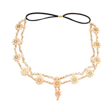 Flower Tassel Head Jewelry Women Elegant Rhinestone Elastic Head Chain Tiaras Bride Wedding Head Jewelry EF8