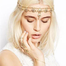 Flower Tassel Head Jewelry Women Elegant Rhinestone Elastic Head Chain Tiaras Bride Wedding Head Jewelry EF8