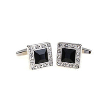 For Mens Cuff Buttons Black Crystal Cuff Links Abotoaduras Jewelry Shirt Cufflinks EF8