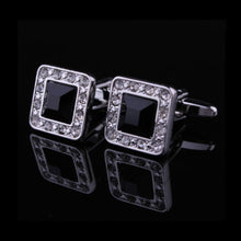 For Mens Cuff Buttons Black Crystal Cuff Links Abotoaduras Jewelry Shirt Cufflinks EF8