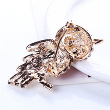 For Weddings S  Brooches Gold Plated Owl Style Shiny Crystal Inlay Lady Jewelry Rhinestone Brooches EF8