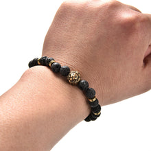 For Women   Men Jewelry S Gold Silver Natural Stone Bracelets Bangles Pulseras Lion Head Beads Bracelets EF8