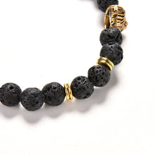 For Women   Men Jewelry S Gold Silver Natural Stone Bracelets Bangles Pulseras Lion Head Beads Bracelets EF8