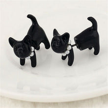 For Women Black Puncture Ear Jewelry Women Gifts s 3D Pearl Kitty Cat Stud Earrings EF8