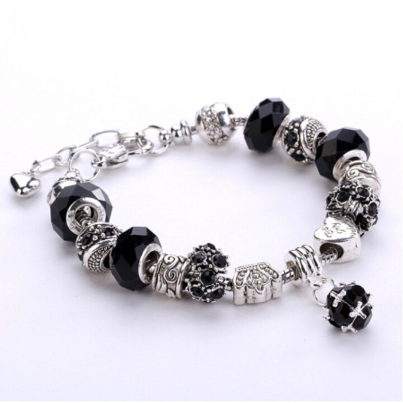 For Women Crystal Beads Bracelet Women Men s Gold Jewellery Heart Charm Bracelets   Bangles EF8