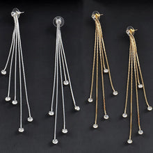 For Women Crystal Statement Earrings Charm Dangle Earrings Jewelry 5 Chain Gold Silver Long Tassel Earrings EF8