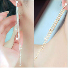 For Women Crystal Statement Earrings Charm Dangle Earrings Jewelry 5 Chain Gold Silver Long Tassel Earrings EF8