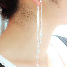 For Women Crystal Statement Earrings Charm Dangle Earrings Jewelry 5 Chain Gold Silver Long Tassel Earrings EF8