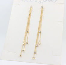 For Women Crystal Statement Earrings Charm Dangle Earrings Jewelry 5 Chain Gold Silver Long Tassel Earrings EF8