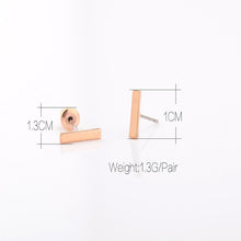 For Women Ear Stud Earrings Fine Jewelry Gold Silver Punk Simple T Bar Earrings EF8