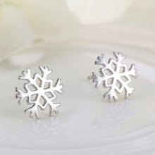 For Women Jewelry Gifts Xmas Hotsale Hollowed Snowflake Earrings Silver Stud Earrings EF8
