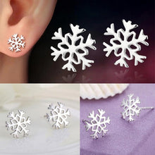 For Women Jewelry Gifts Xmas Hotsale Hollowed Snowflake Earrings Silver Stud Earrings EF8