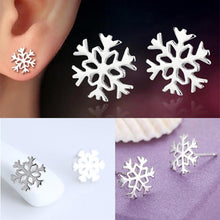 For Women Jewelry Gifts Xmas Hotsale Hollowed Snowflake Earrings Silver Stud Earrings EF8