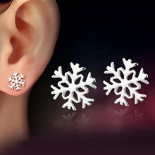 For Women Jewelry Gifts Xmas Hotsale Hollowed Snowflake Earrings Silver Stud Earrings EF8