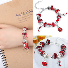 For Women Jewelry Pulsera Mujer Femme Charm Bracelets Cute Ladybird Beads Chain Bracelet EF8
