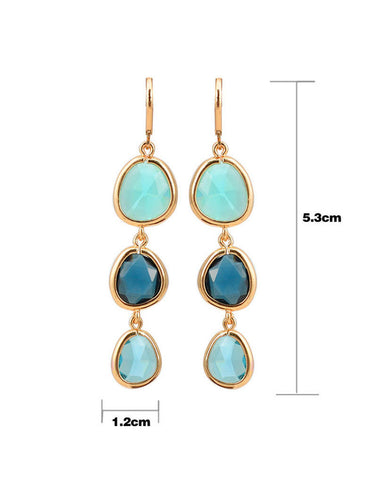 For Women Long Dangle Earrings Women Jewelry Charms Colorful Crystal Stone Long Drop Earrings EF8