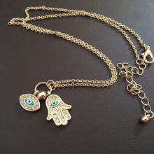 For Women Fine Jewelry Gold Silver Blue Evil Eye Hamsa H  Fatima Palm Necklace EF8