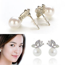 For Women Gifts butterfly pearl earrings  han edition earrings jewelry for the bride's Pearl Stud Earrings EF8