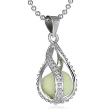 For Women Glowing Necklace Pendant Water Drop Glowing Stone Jewelry Charm Glow In The Dark Pendants Gift Necklace EF8