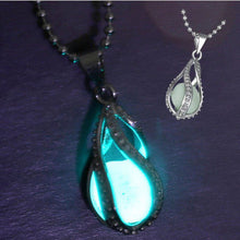 For Women Glowing Necklace Pendant Water Drop Glowing Stone Jewelry Charm Glow In The Dark Pendants Gift Necklace EF8