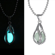 For Women Glowing Necklace Pendant Water Drop Glowing Stone Jewelry Charm Glow In The Dark Pendants Gift Necklace EF8