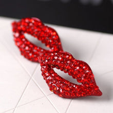 For Women Jewelry Women Classic Luxurious Elegant Stud Earrings Sexy Red Lip Rhinestone Earrings EF8