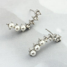 For Women Ladies Womens Sweet Gold Silver Pearl Crystal 6 Beads Cuff Ear Clips Earring Earrings EF8