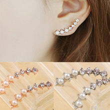 For Women Ladies Womens Sweet Gold Silver Pearl Crystal 6 Beads Cuff Ear Clips Earring Earrings EF8