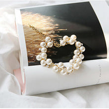 For Women Luxurious 18K Gold Charm Crystal Cubic Zircon Diamond Bracelet Women Jewelry Pearl Beads Bracelet EF8