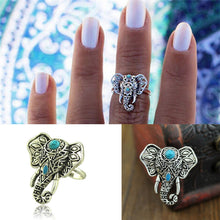 For Women Men Beach Unique Carving Tibetan Silver Plated Ring Elephant Ring S Bohemia Vintage Punk Rings EF8