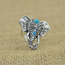 For Women Men Beach Unique Carving Tibetan Silver Plated Ring Elephant Ring S Bohemia Vintage Punk Rings EF8