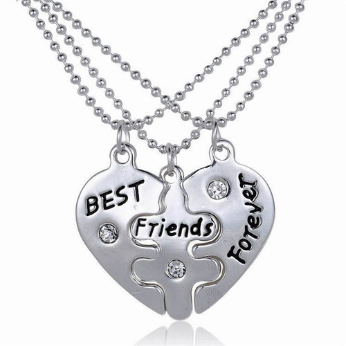 For Women Party Jewelry Gift 3pc Vintage Best Friend Friendship BFF Broken Heart Yin Yang Pendant Necklace EF8