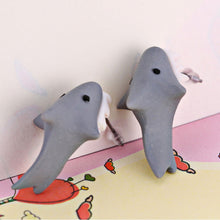 Free Ship   H made Polymer Clay Cute Shark Earrings Ear Stud jewelry brincos EF8