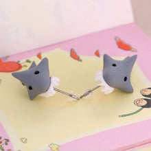 Free Ship   H made Polymer Clay Cute Shark Earrings Ear Stud jewelry brincos EF8