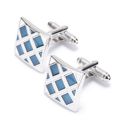 French Cufflinks For Mens Jewelry Shirt Cufflinks Cuff Buttons Blue Color Cuff Link For Wedding EF8