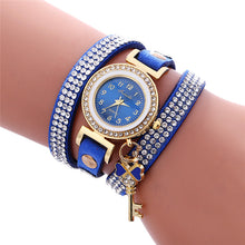 Key Pendant full Crystal Elegance Watch Diamonds Padlocks Bracelet Leather Wrist Watch Clock Bracelets Relogio Femininos EF8